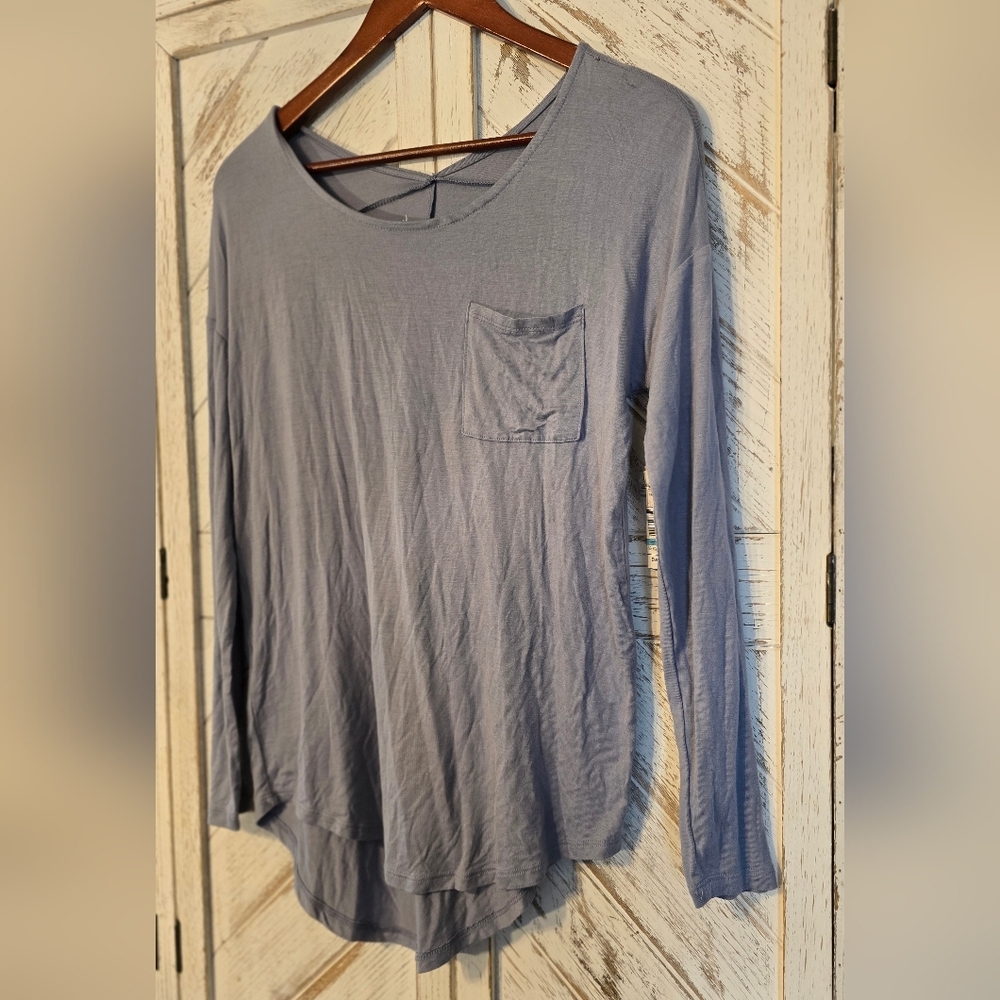 Sweet Tea Blue Long Sleeve Relaxed Blouse